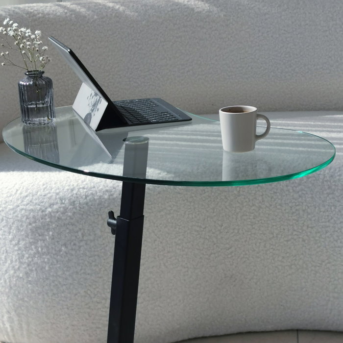 Hanah Home Fagioli - Mesa de centro negra con cristal templado Hanah Home Fagioli - Mesa de centro negra con cristal templado